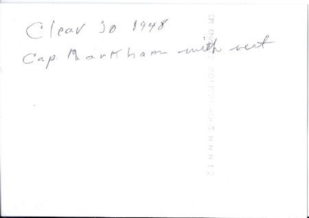 2009.52.97 Clear Jo and Captain Markham back of photograph