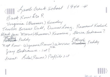 2010.2.1 Lamb Creek 1940 - 1941 Students in Costumes back of photo