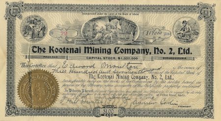 Kootenai Mining Company stock front