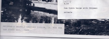6.19 Shipman's Animals Leaving for the San Diego Zoo file folder label