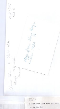 6.27 Priest Lake Stage back of photographs & file label