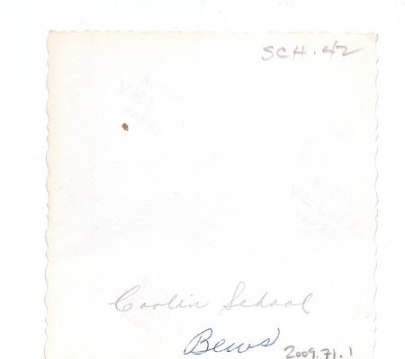 2009.71.1 Coolin School 1957 - 1958 back of photograph