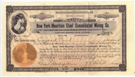 New York Moutain Chief Mining stock