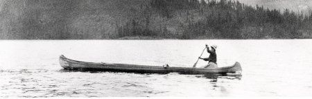 woman and dog in canoe - from U of I
