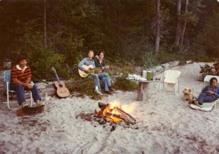 beach in front of luby bay cabin 1977