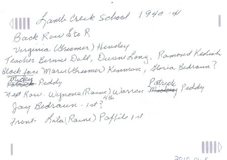 2010.2.1 Lamb Creek 1940 - 1941 Students in Costumes back of photo