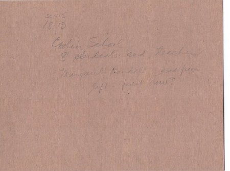 Coolin School 8 Students and Teacher Margaret Randall back of photograph