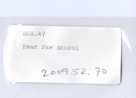 2009.52.70 Bear Paw School photograph file label (old)
