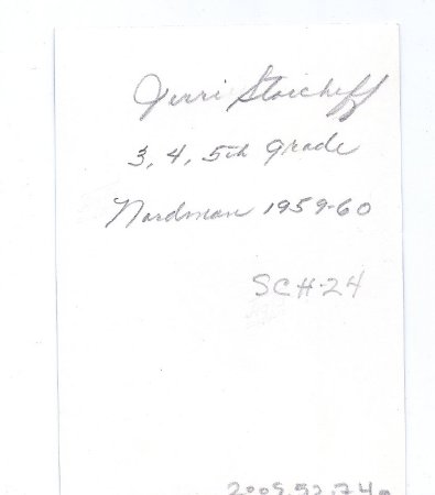 2009.52.74a Nordman Teacher Gerry Stoicheff back of photo